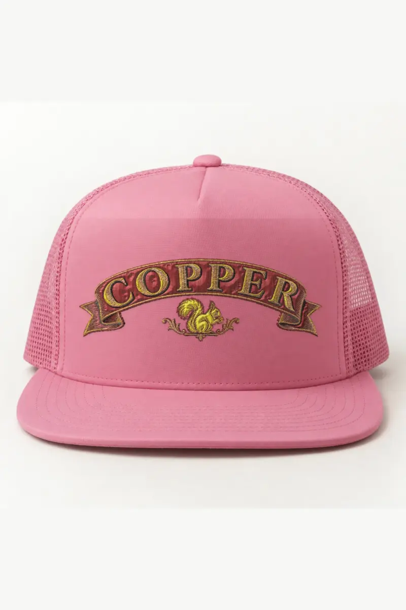 "Copper Squirrel" 5 Panel Trucker Cap · Embroidered