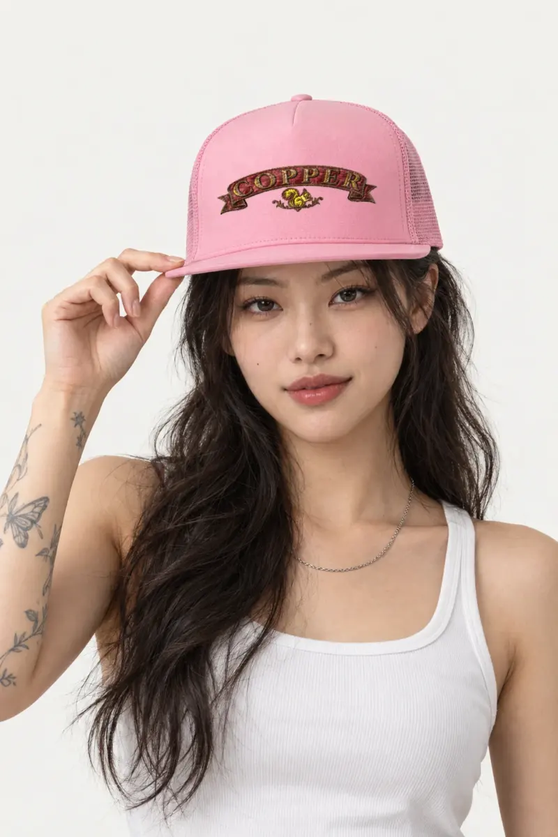 "Copper Squirrel" 5 Panel Trucker Cap · Embroidered