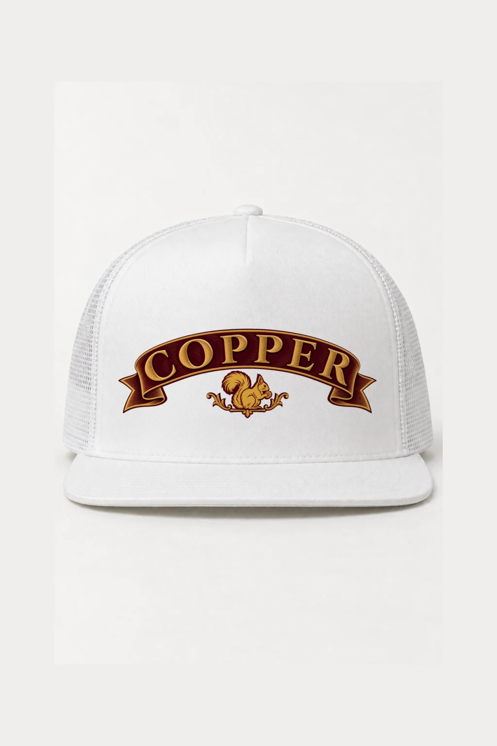"Copper Squirrel" 5 Panel Trucker Cap | Yupoong 6006