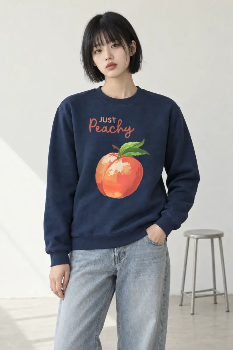 "Coral Peach Bloom" Heavy Blend Unisex Crewneck Sweatshirt