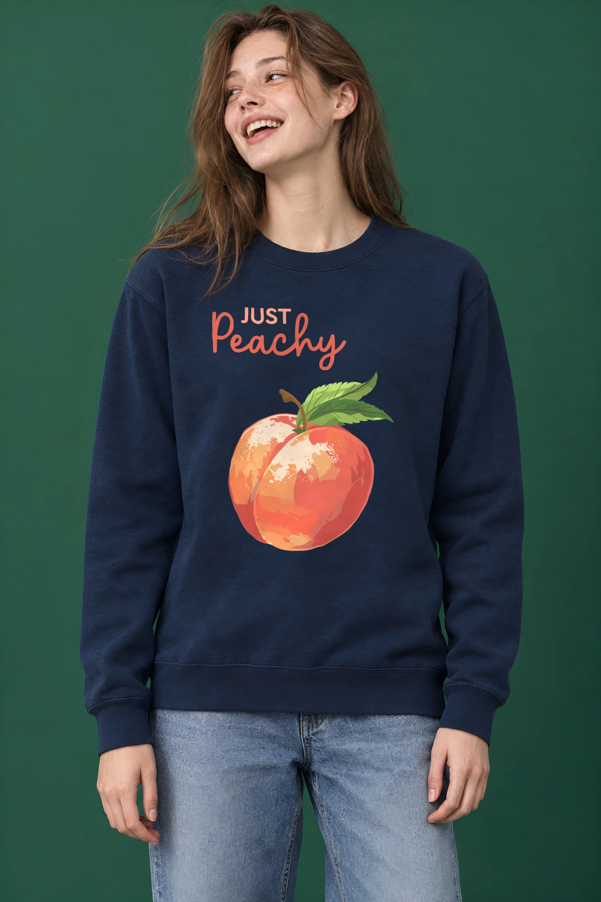 "Coral Peach Bloom" Heavy Blend Unisex Crewneck Sweatshirt