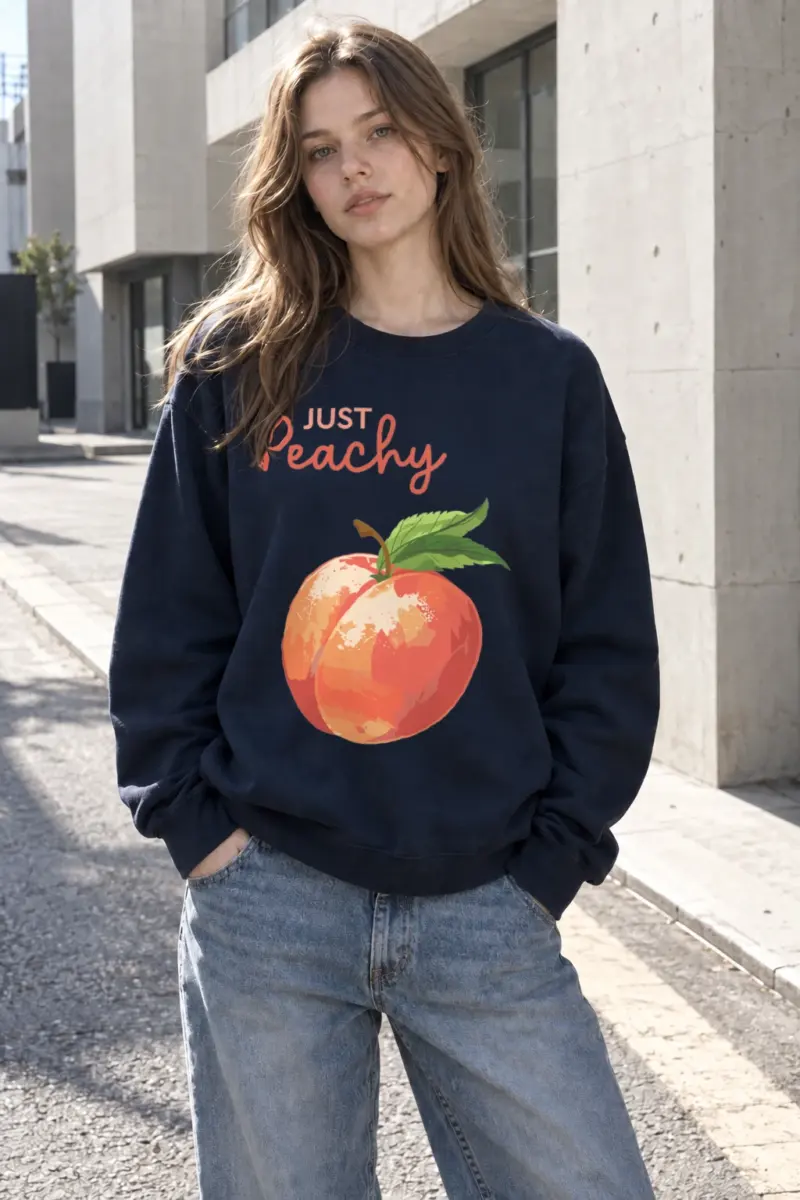 "Coral Peach Bloom" Heavy Blend Unisex Crewneck Sweatshirt | Gildan 18000