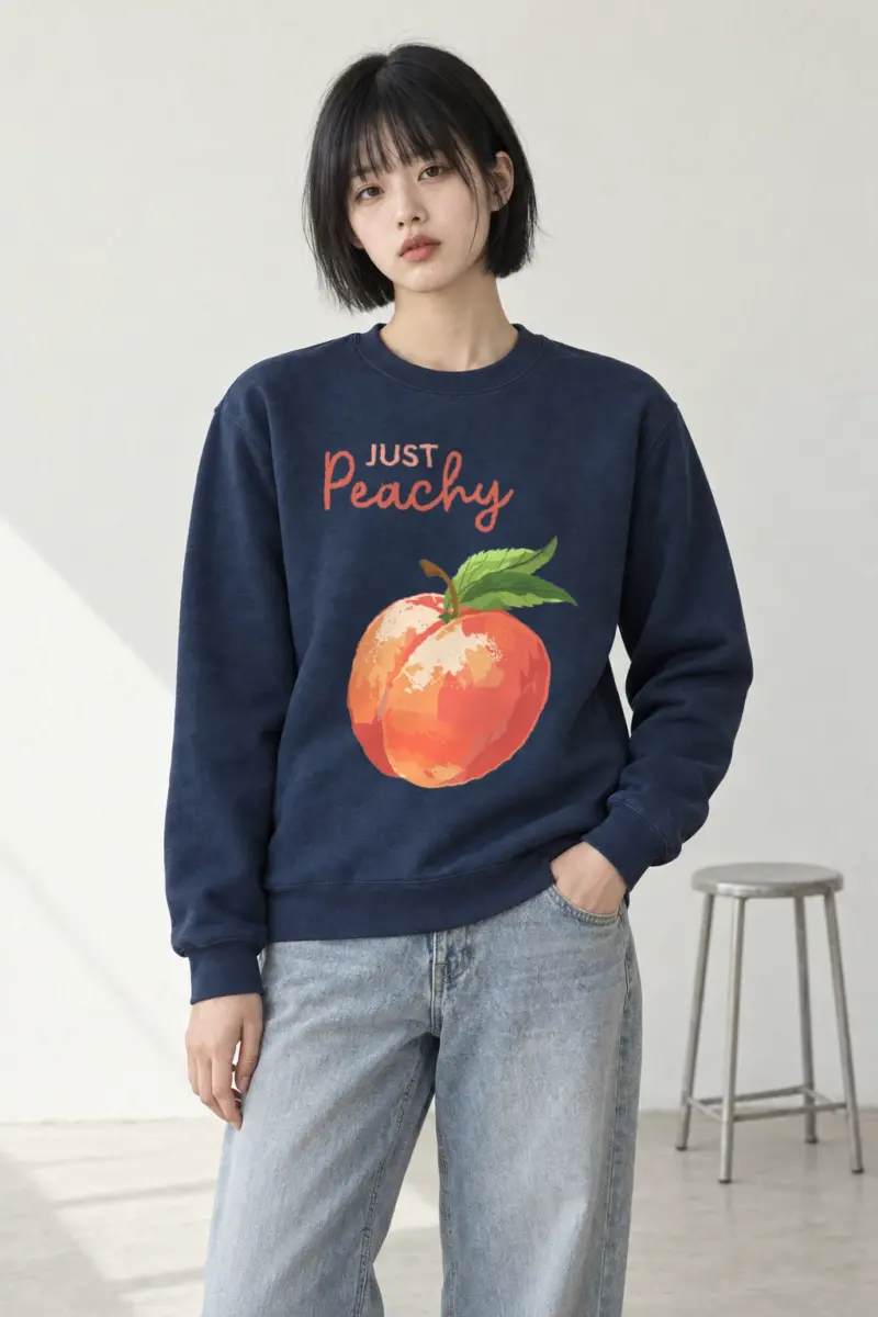 "Coral Peach Bloom" Heavy Blend Unisex Crewneck Sweatshirt | Gildan 18000