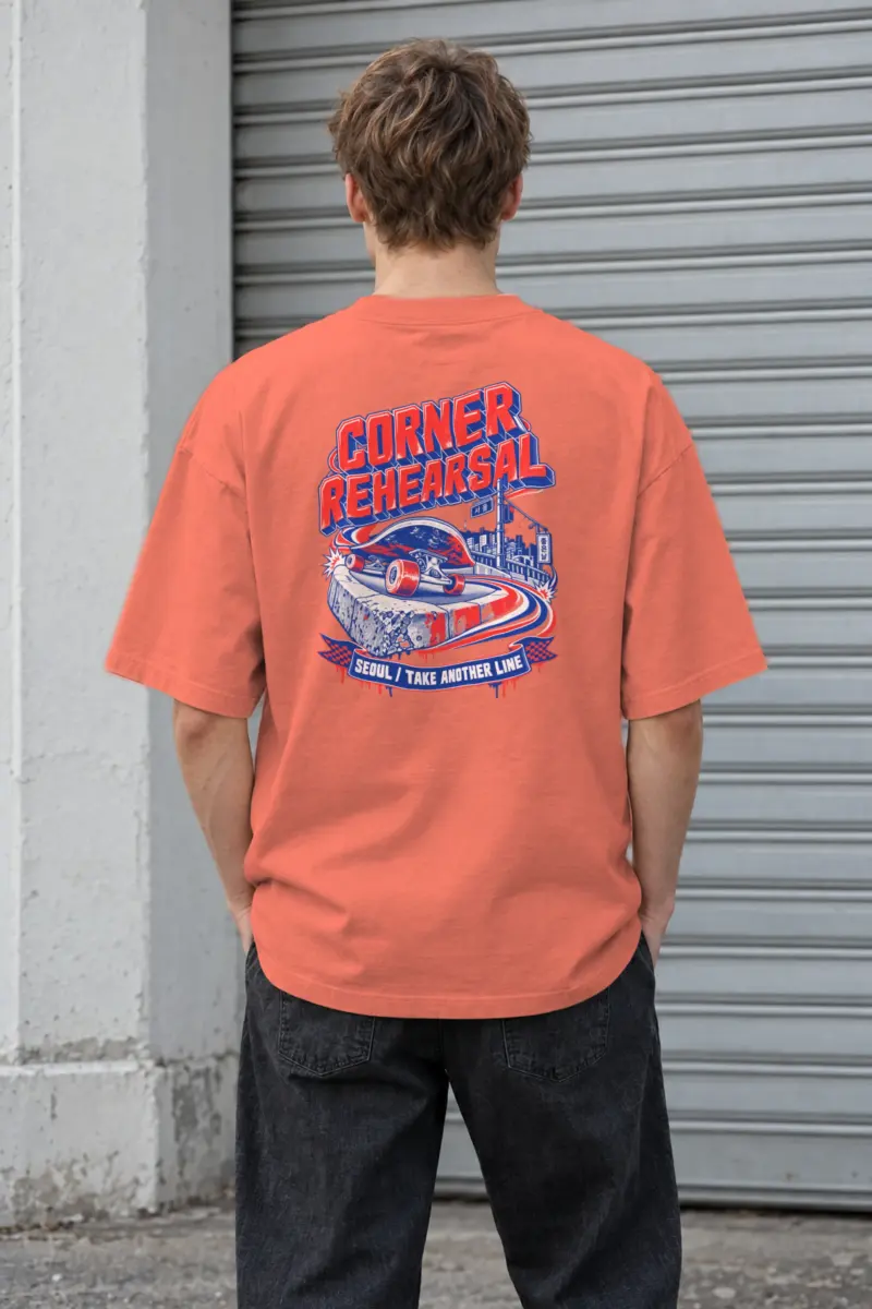 "Corner Rehearsal" Men's Oversized Heavyweight Crewneck T-Shirt