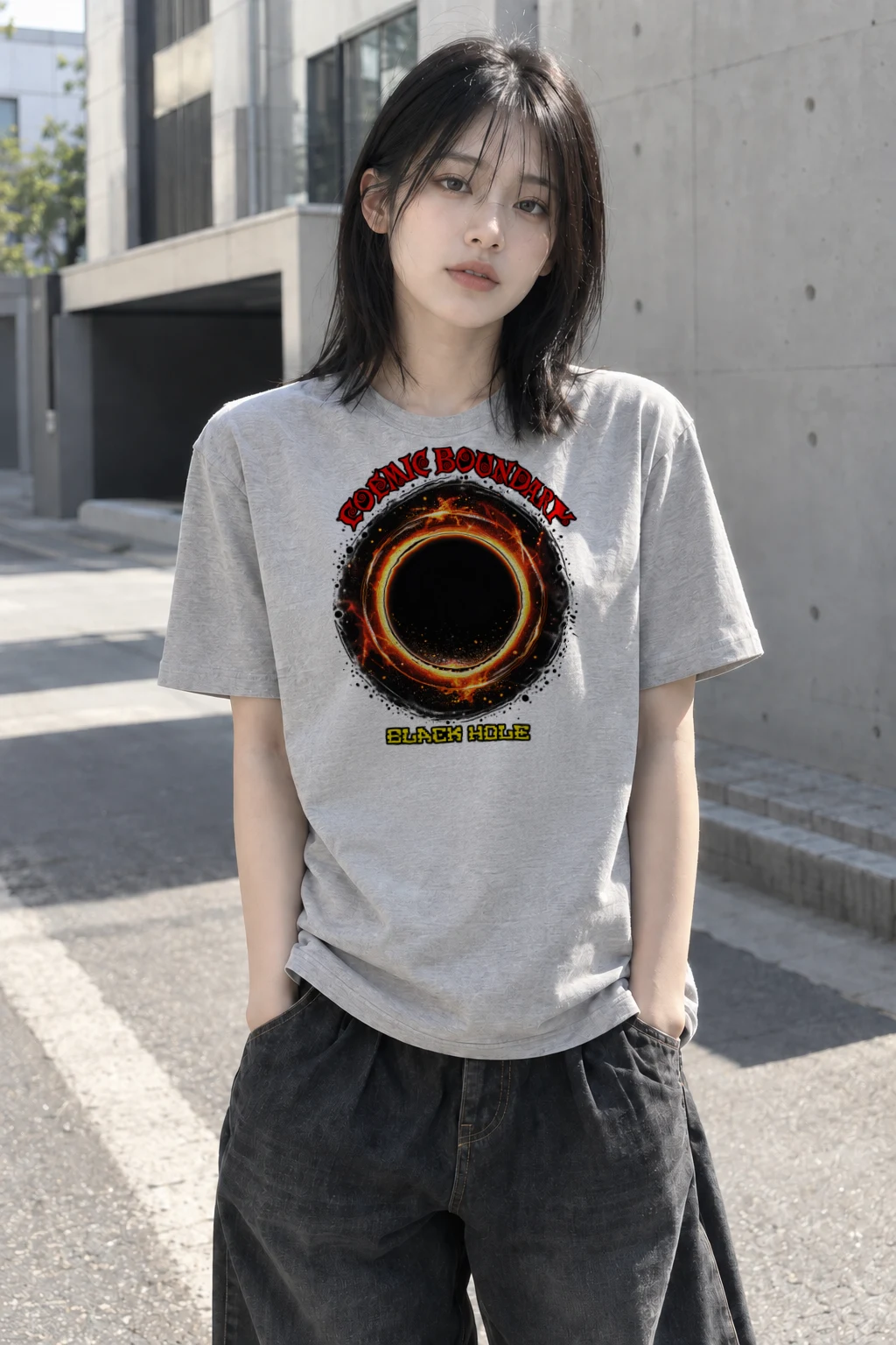 "Cosmic Boundary" Heavyweight Unisex Crewneck T-shirt | Gildan 5000