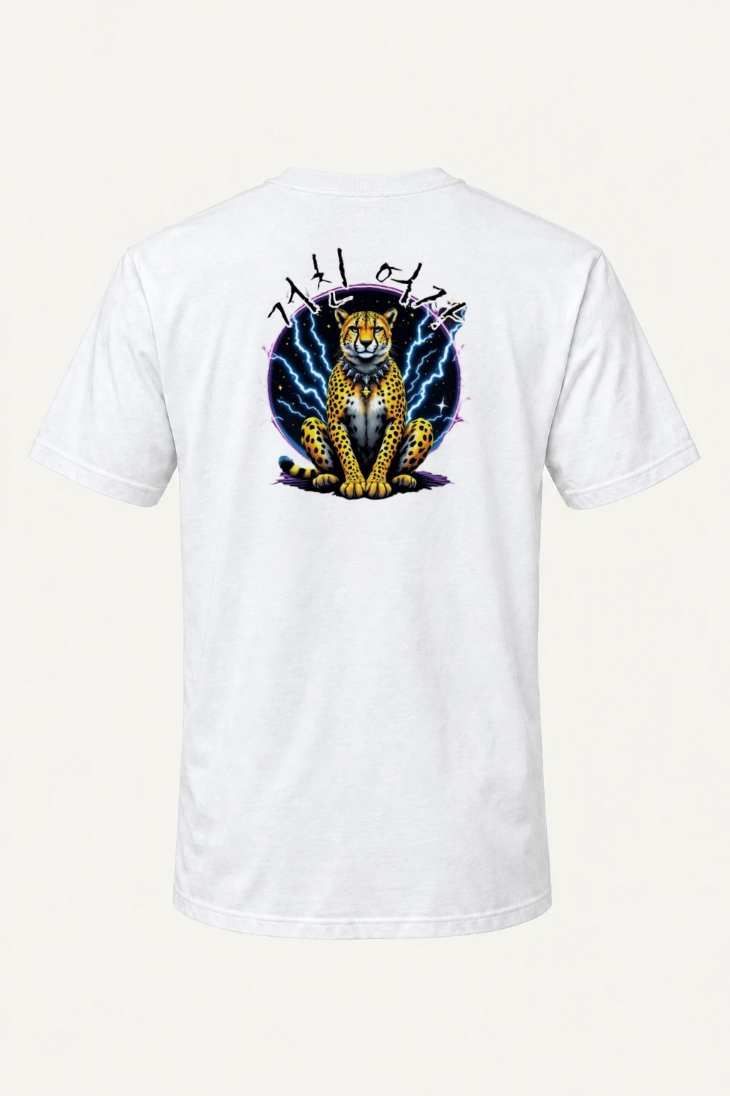"Cosmic Cheetah Charge" Heavyweight Unisex Crewneck T-shirt | Gildan 5000