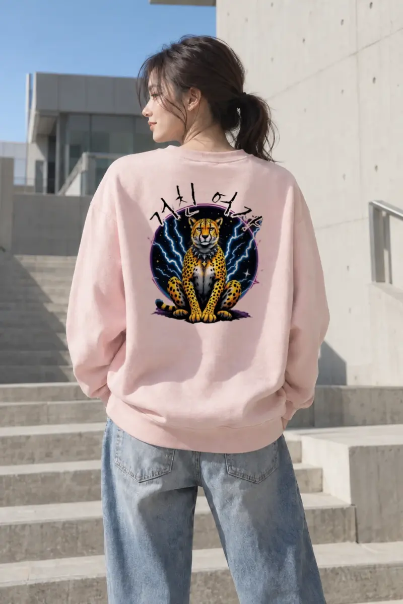“Cosmic Cheetah Storm” Heavy Blend Unisex Crewneck Sweatshirt | Gildan 18000