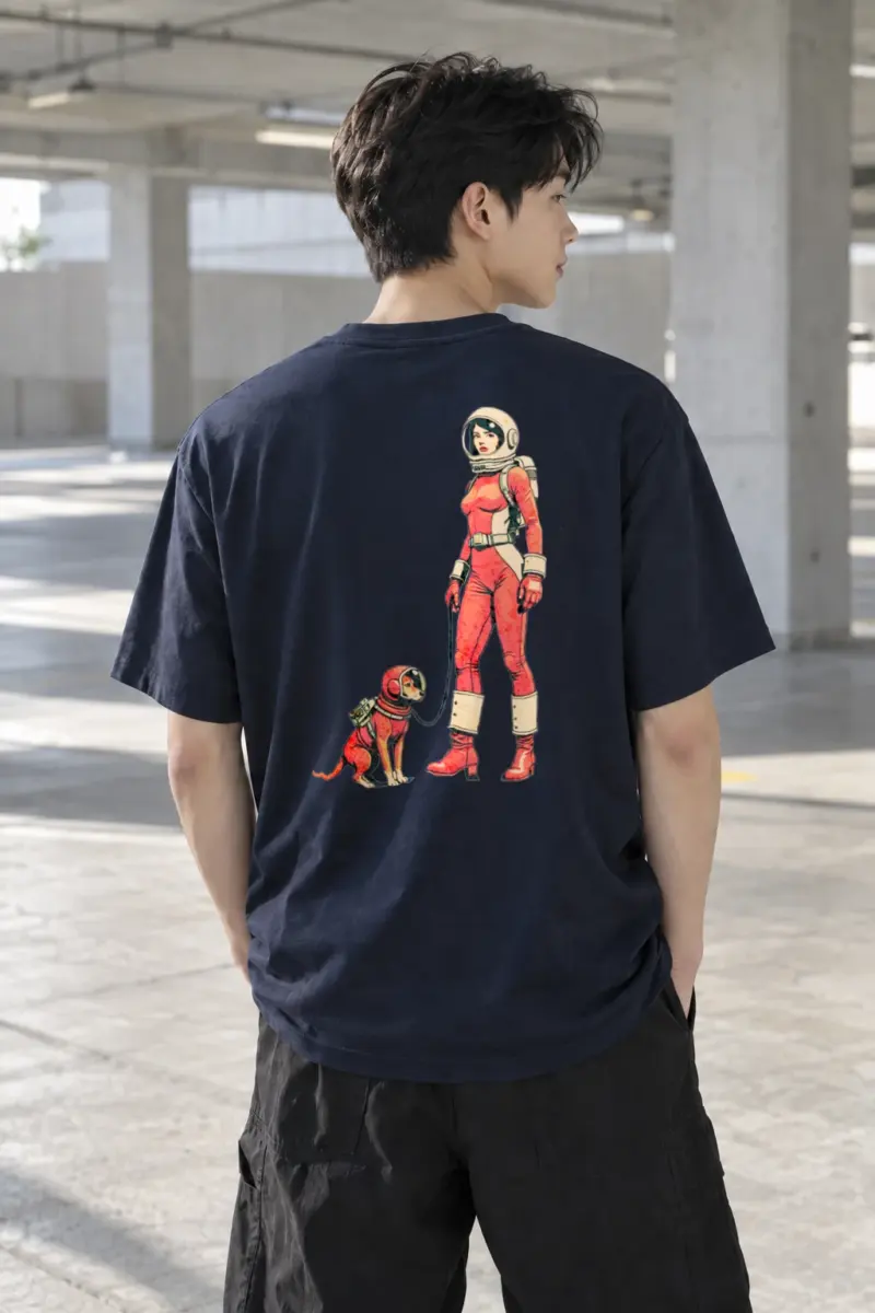 "Cosmic Companion" Heavyweight Unisex Crewneck T-shirt | Gildan 5000