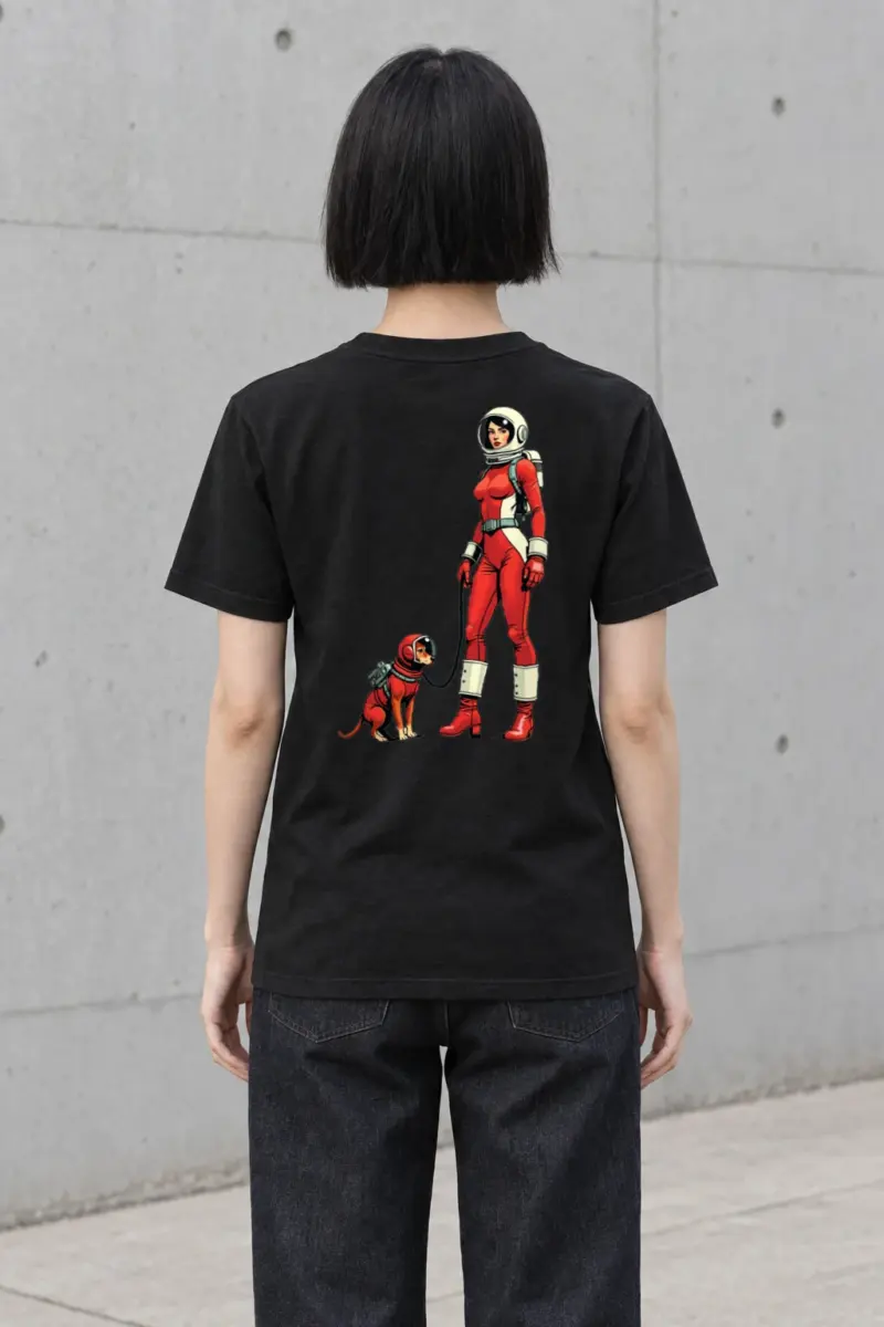 "Cosmic Companion" Heavyweight Unisex Crewneck T-shirt | Gildan 5000