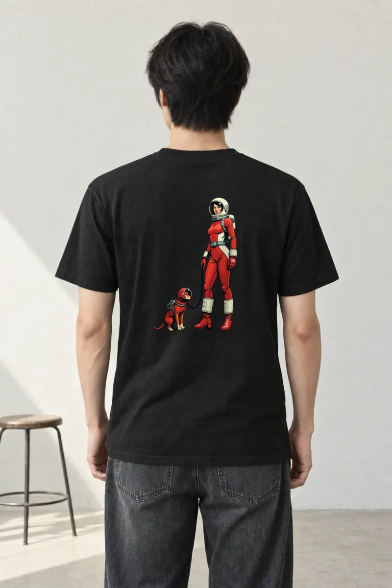 "Cosmic Companion" Heavyweight Unisex Crewneck T-shirt