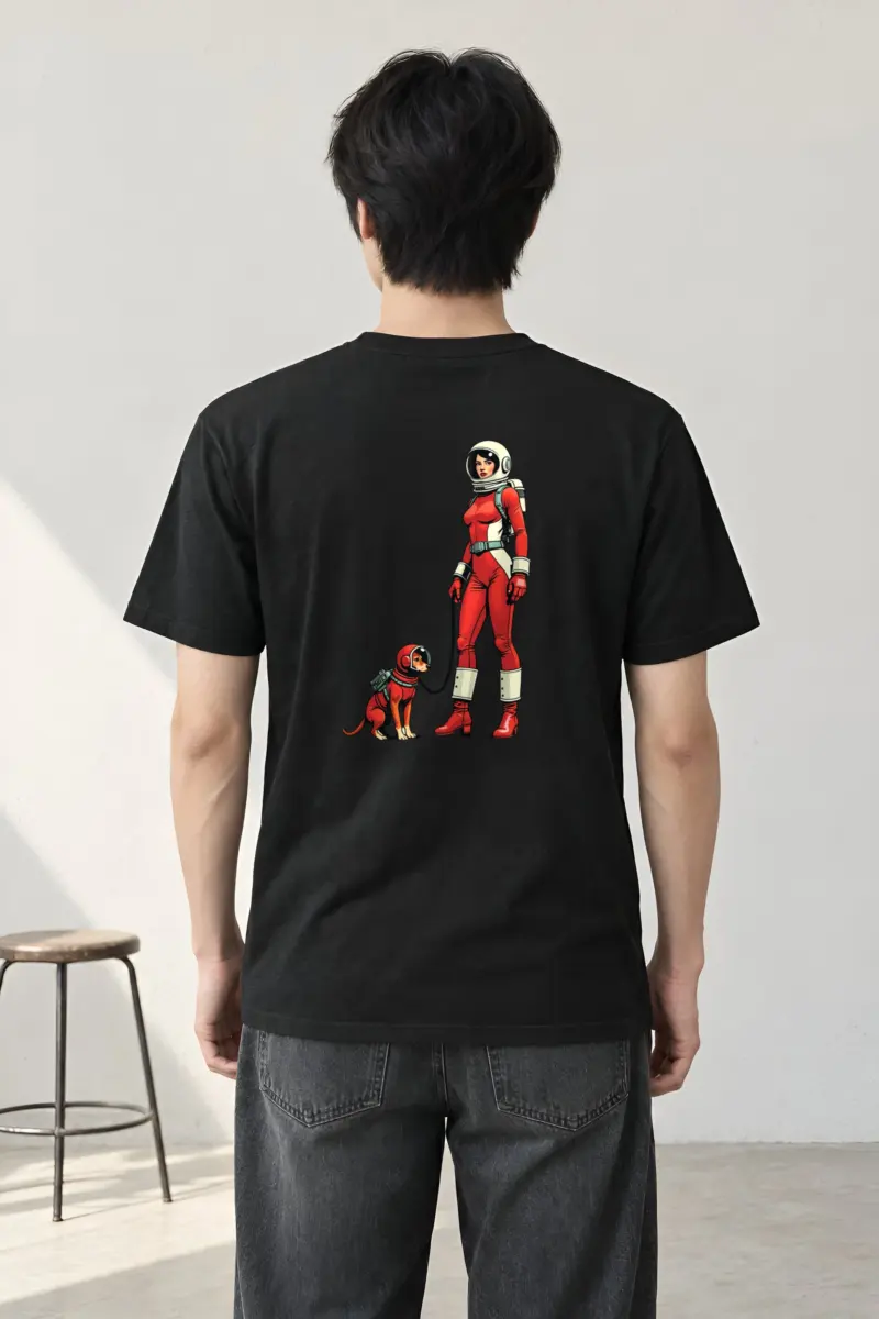 "Cosmic Companion" Heavyweight Unisex Crewneck T-shirt