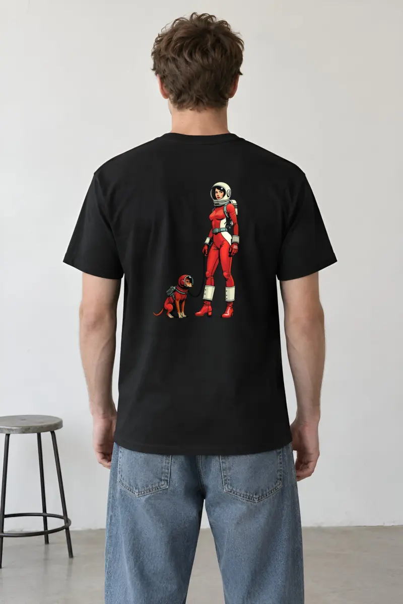 "Cosmic Companion" Heavyweight Unisex Crewneck T-shirt