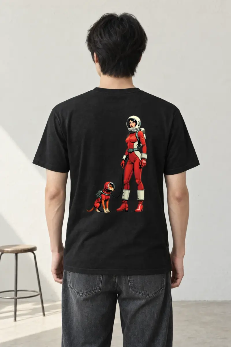 "Cosmic Companion" Heavyweight Unisex Crewneck T-shirt