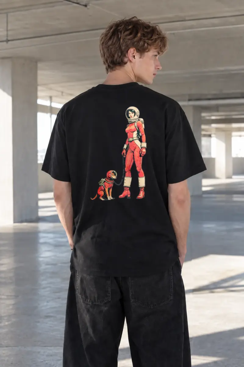 "Cosmic Companion" Heavyweight Unisex Crewneck T-shirt | Gildan 5000