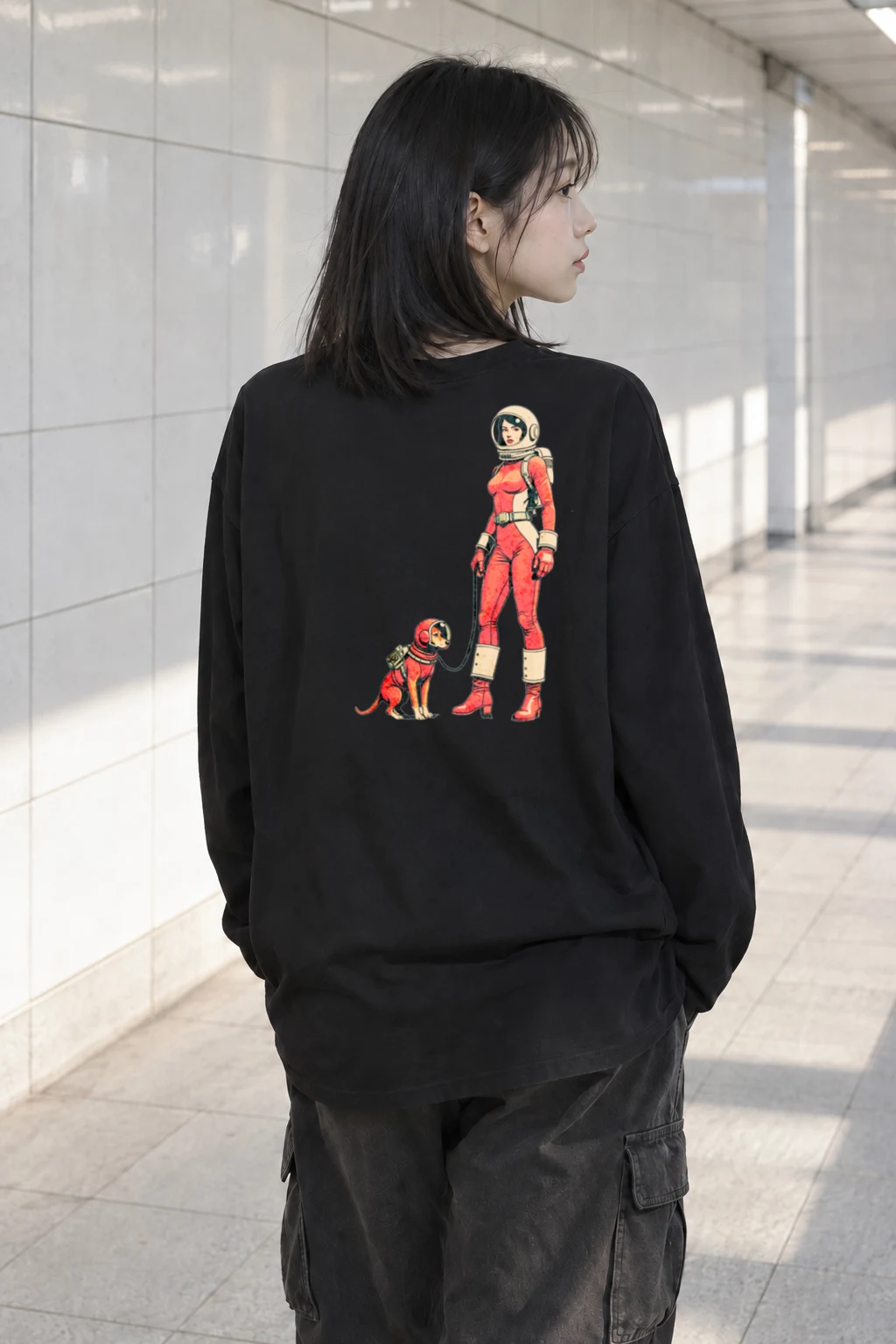 "Cosmic Dogwalk" Unisex Longsleeve T-shirt | Gildan 2400