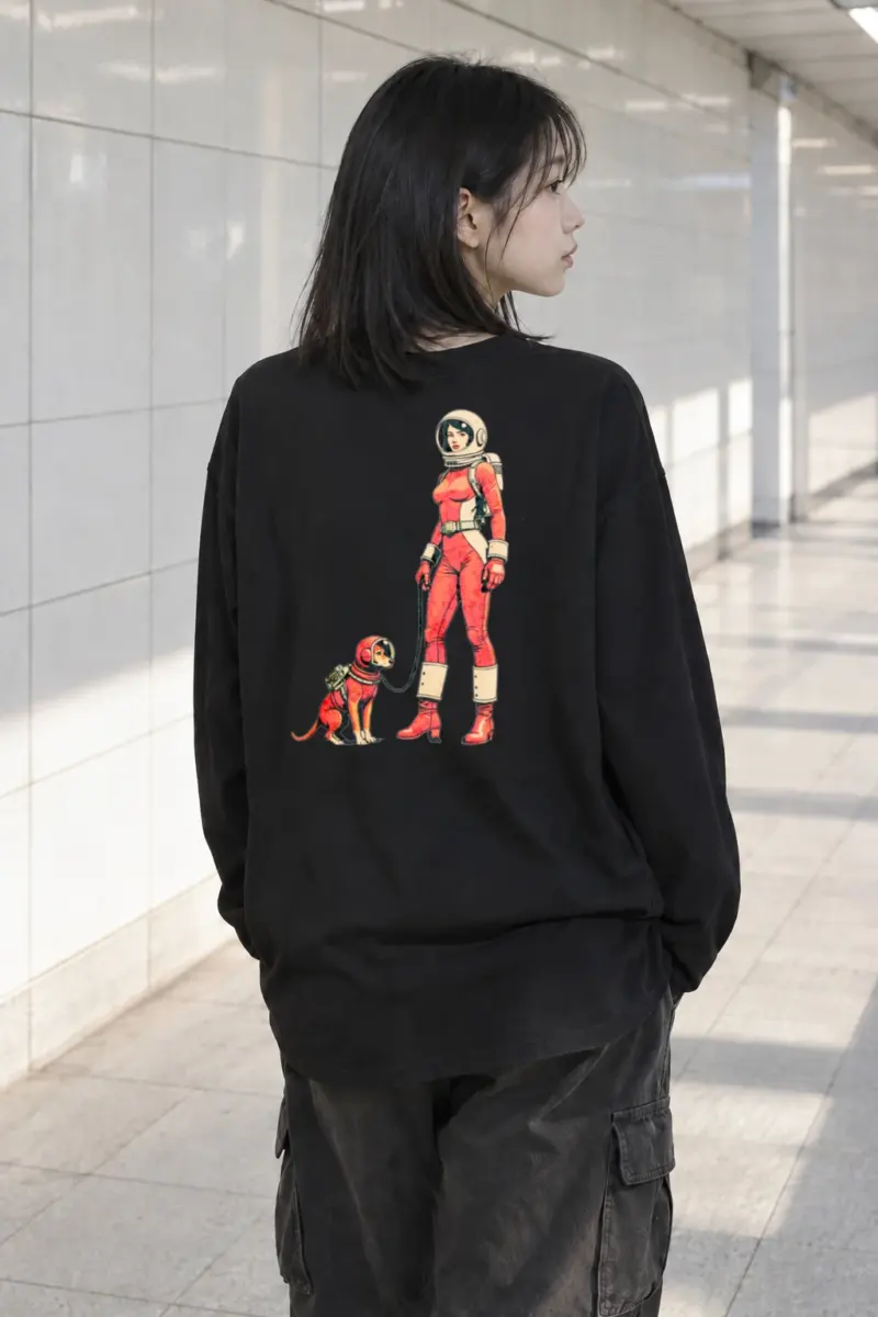 “Cosmic Dogwalk” Unisex Longsleeve T-shirt | Gildan 2400