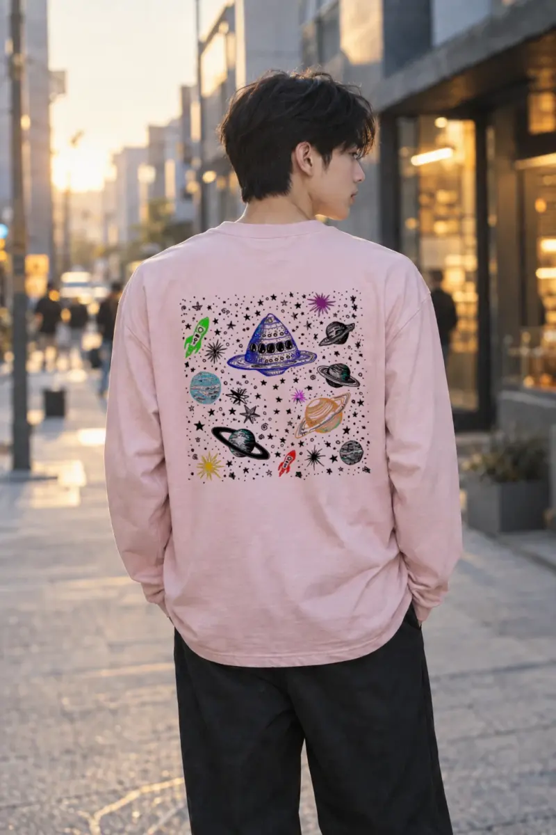 "Cosmic Doodle Orbit" Unisex Longsleeve T-shirt | Gildan 2400
