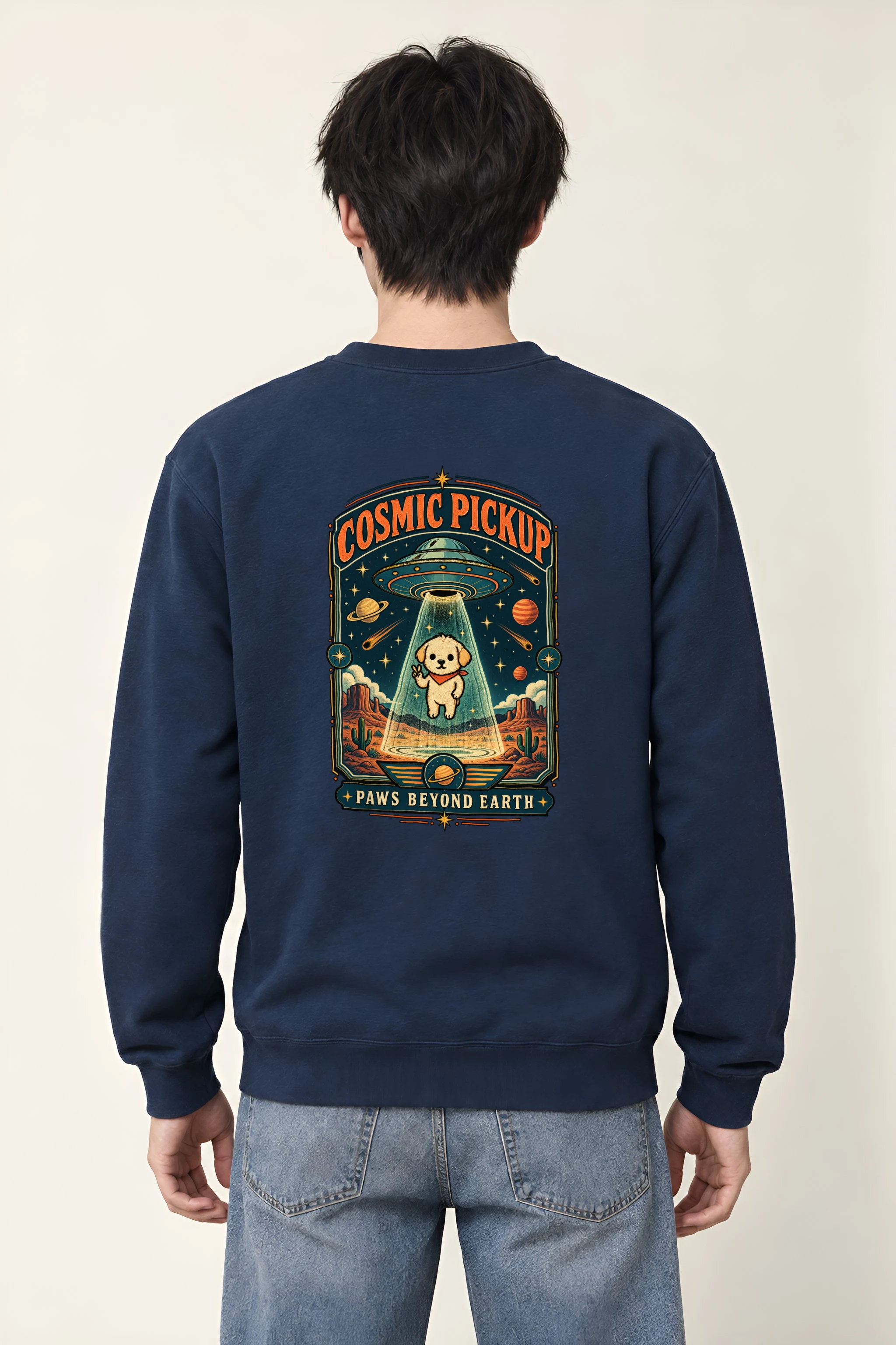 "Cosmic Pickup Paws" Heavy Blend Unisex Crewneck Sweatshirt