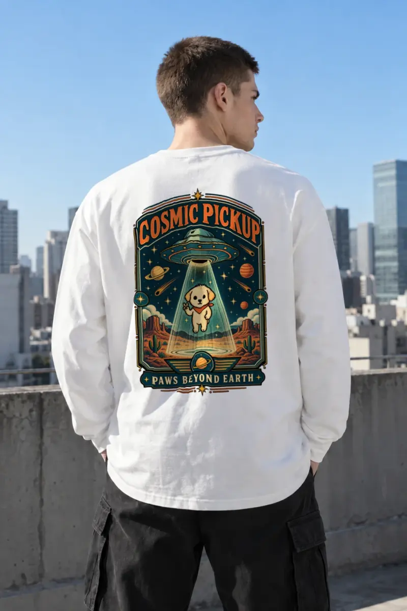 "Cosmic Pickup Paws" Unisex Longsleeve T-shirt | Gildan 2400