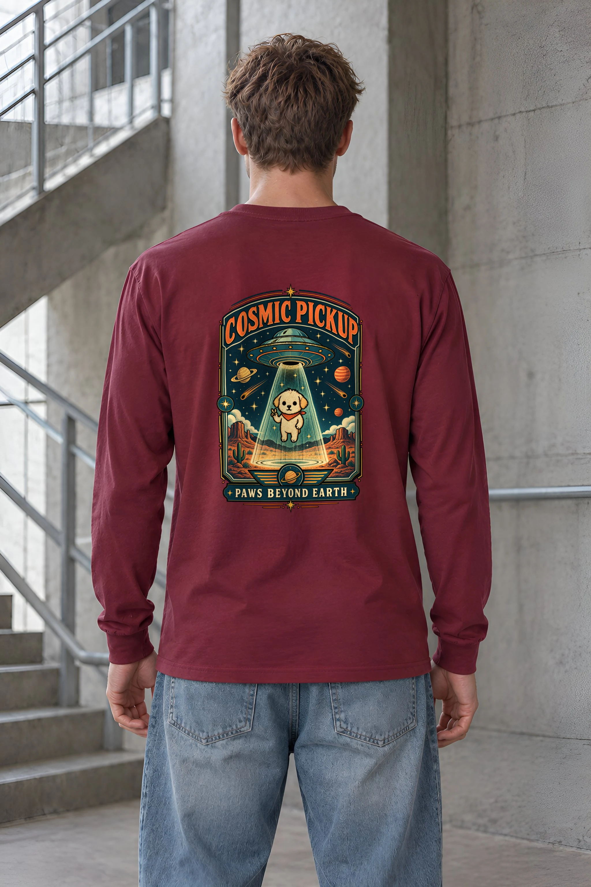 "Cosmic Pickup Paws" Unisex Longsleeve T-shirt