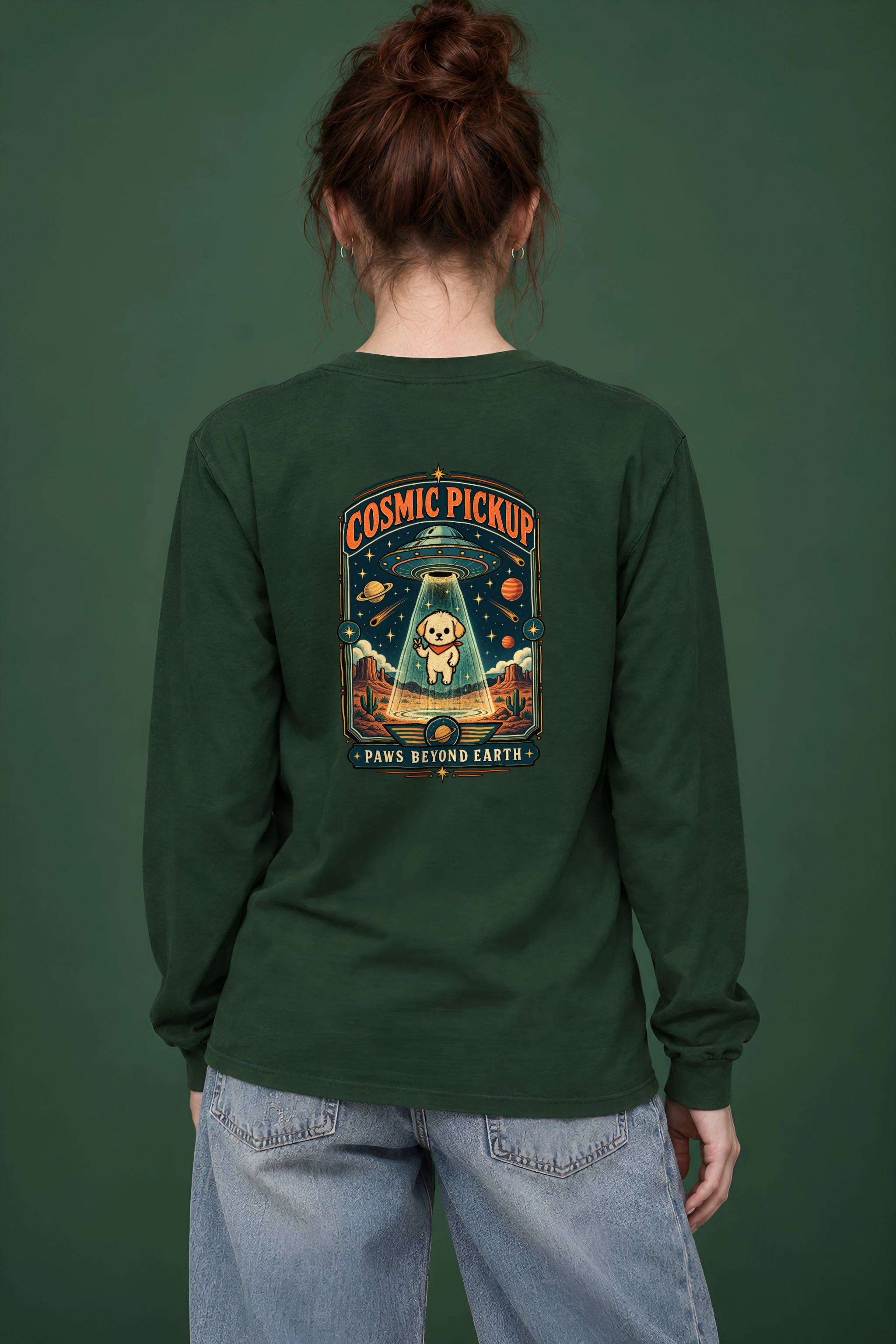 "Cosmic Pickup Paws" Unisex Longsleeve T-shirt