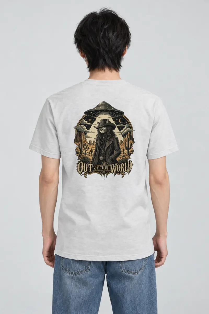 "Cowboy Cat Abduction" Heavyweight Unisex Crewneck T-shirt