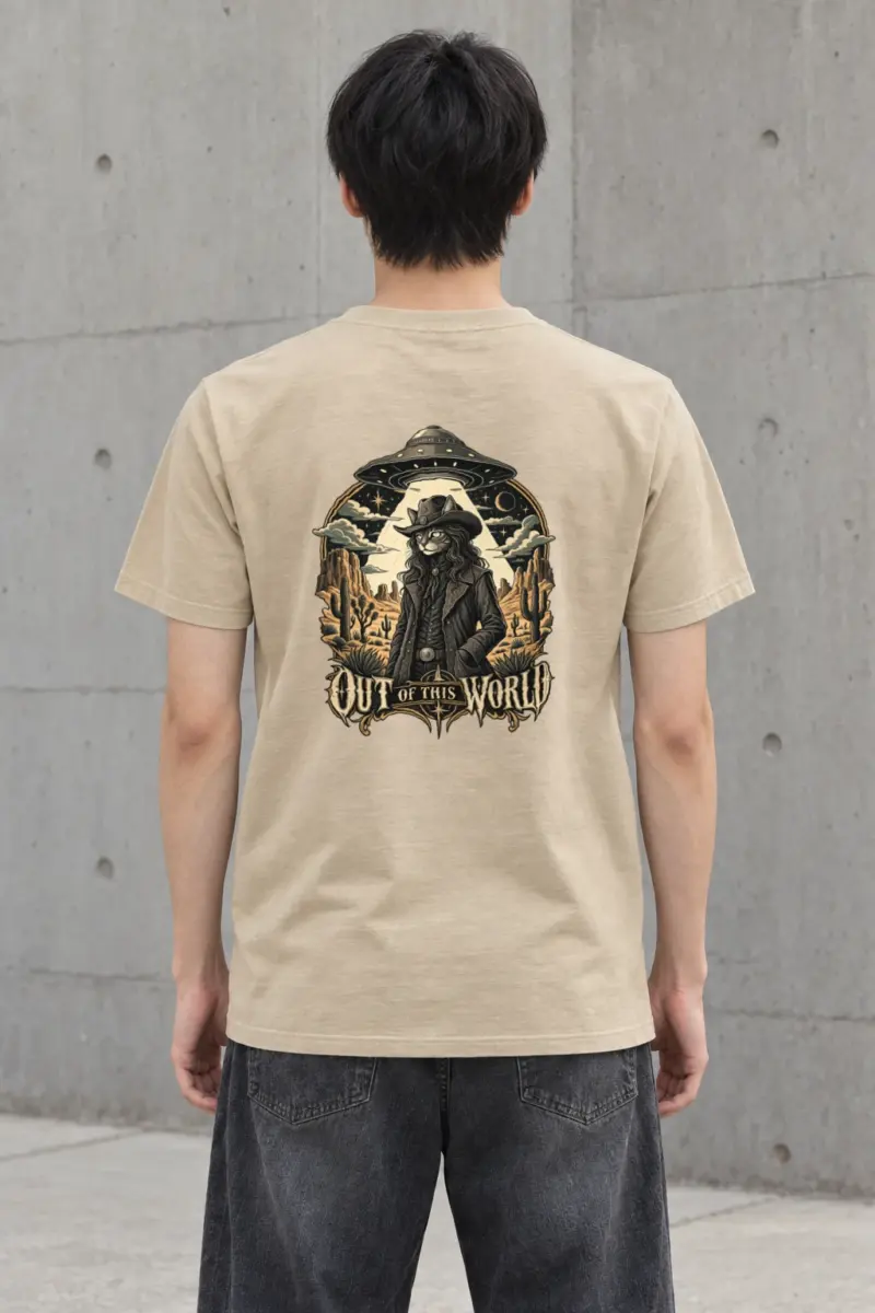 "Cowboy Cat Abduction" Heavyweight Unisex Crewneck T-shirt