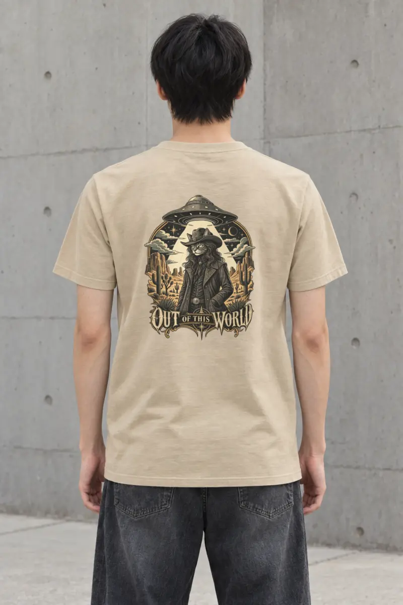 "Cowboy Cat Abduction" Heavyweight Unisex Crewneck T-shirt
