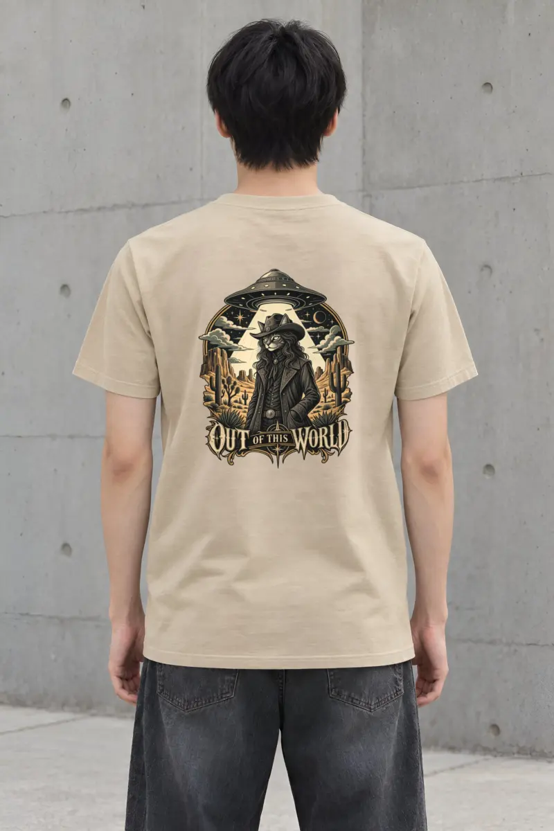 "Cowboy Cat Abduction" Heavyweight Unisex Crewneck T-shirt