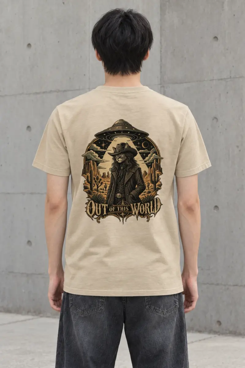 "Cowboy Cat Abduction" Heavyweight Unisex Crewneck T-shirt