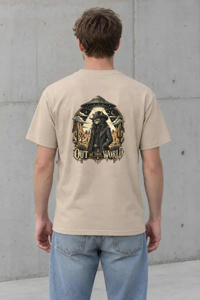 "Cowboy Cat Abduction" Heavyweight Unisex Crewneck T-shirt