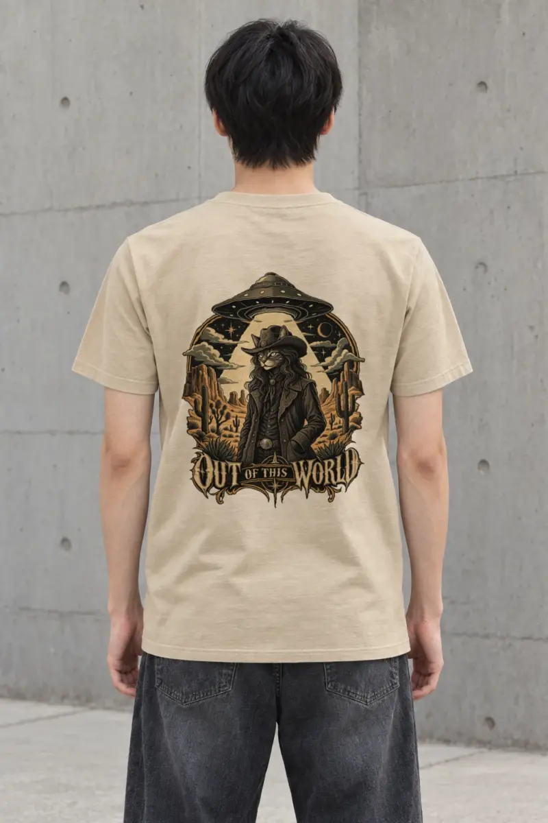 "Cowboy Cat Abduction" Heavyweight Unisex Crewneck T-shirt
