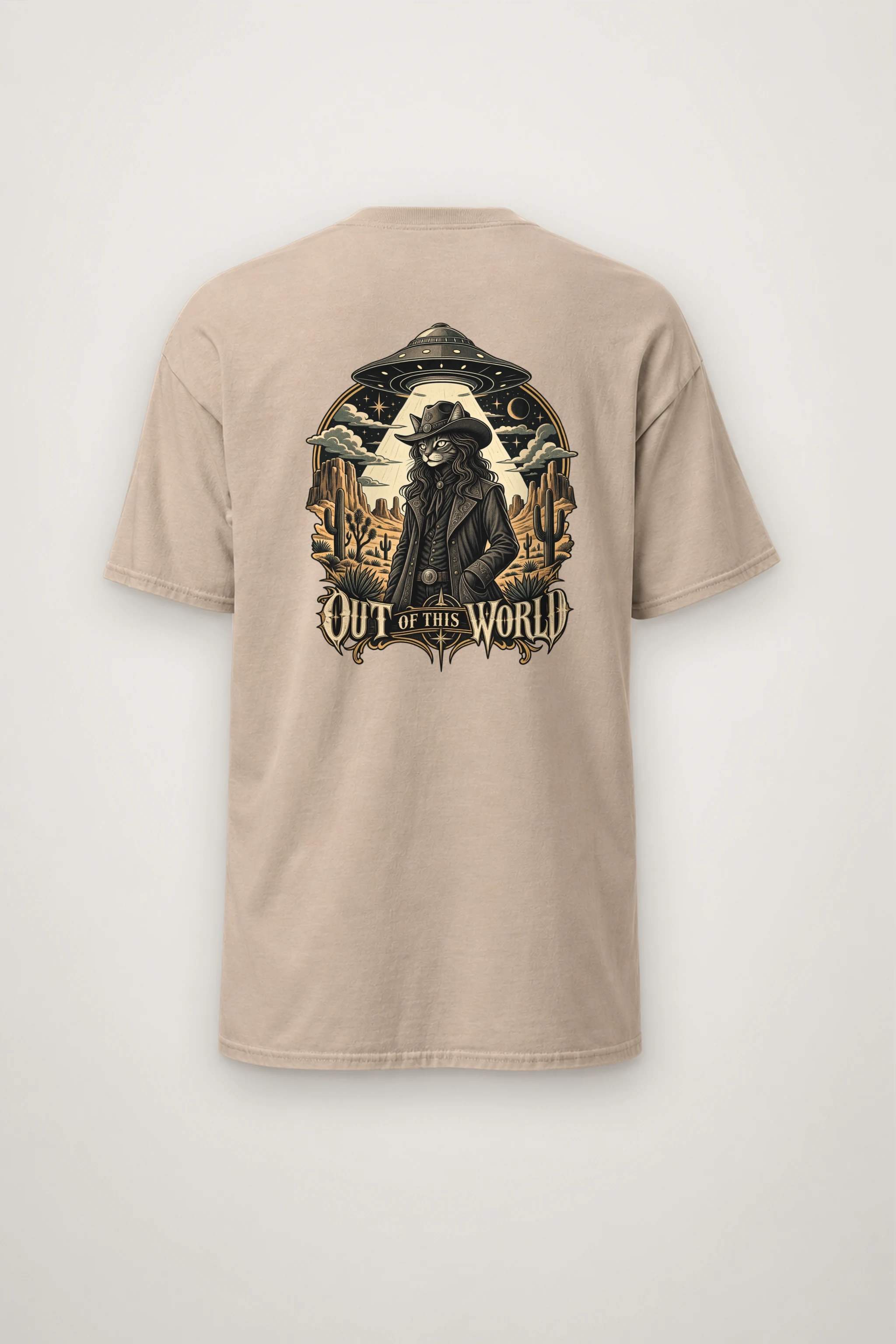"Cowboy Cat Abduction" Heavyweight Unisex Crewneck T-shirt