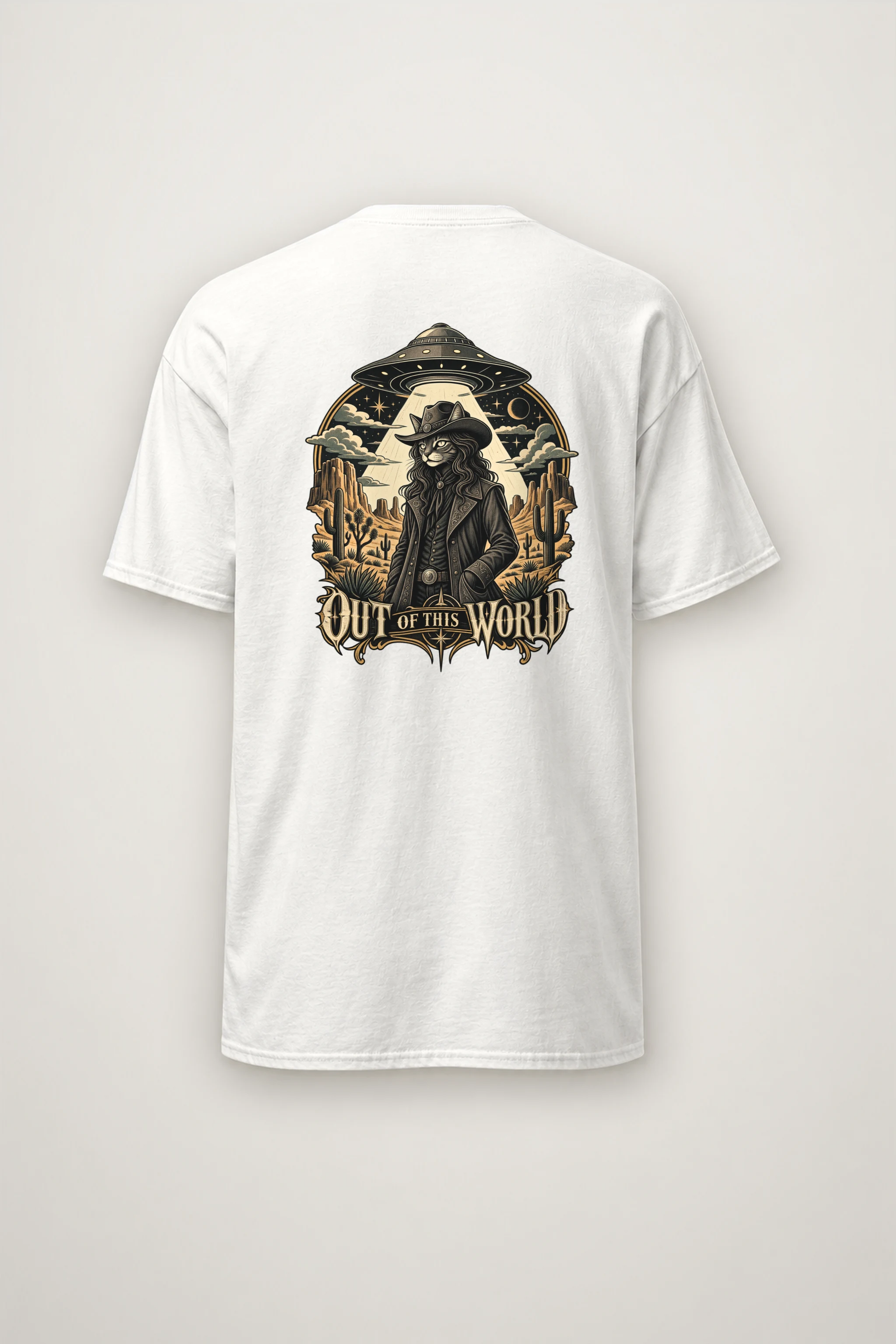 "Cowboy Cat Abduction" Heavyweight Unisex Crewneck T-shirt