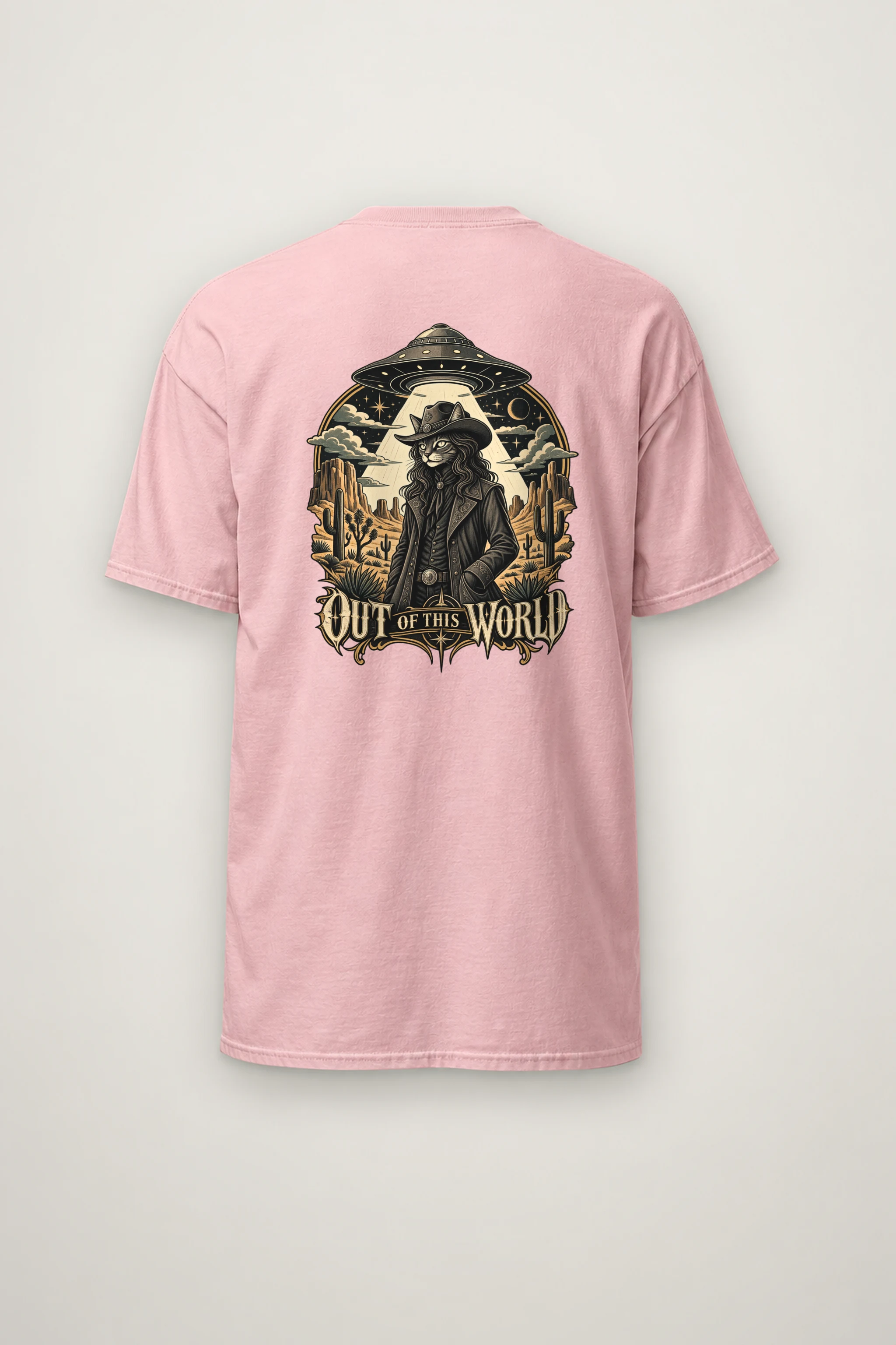 "Cowboy Cat Abduction" Heavyweight Unisex Crewneck T-shirt