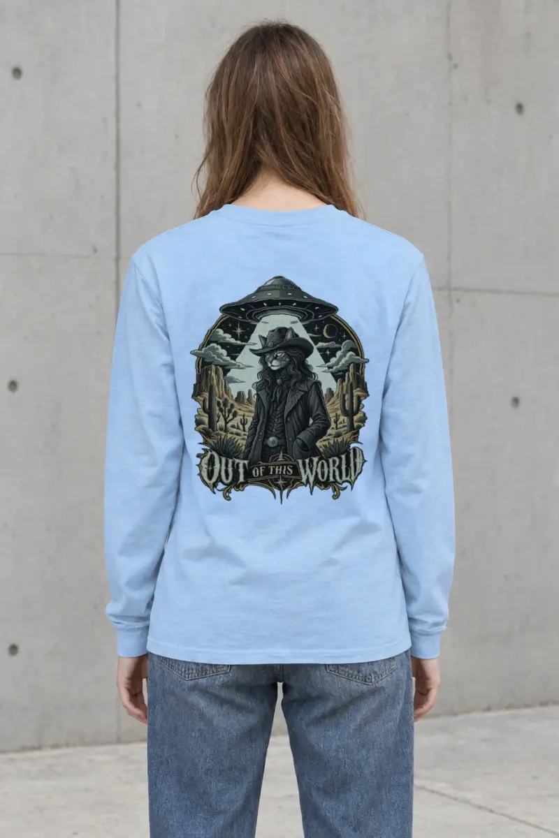 "Cowboy Cat Abduction" Unisex Longsleeve T-shirt