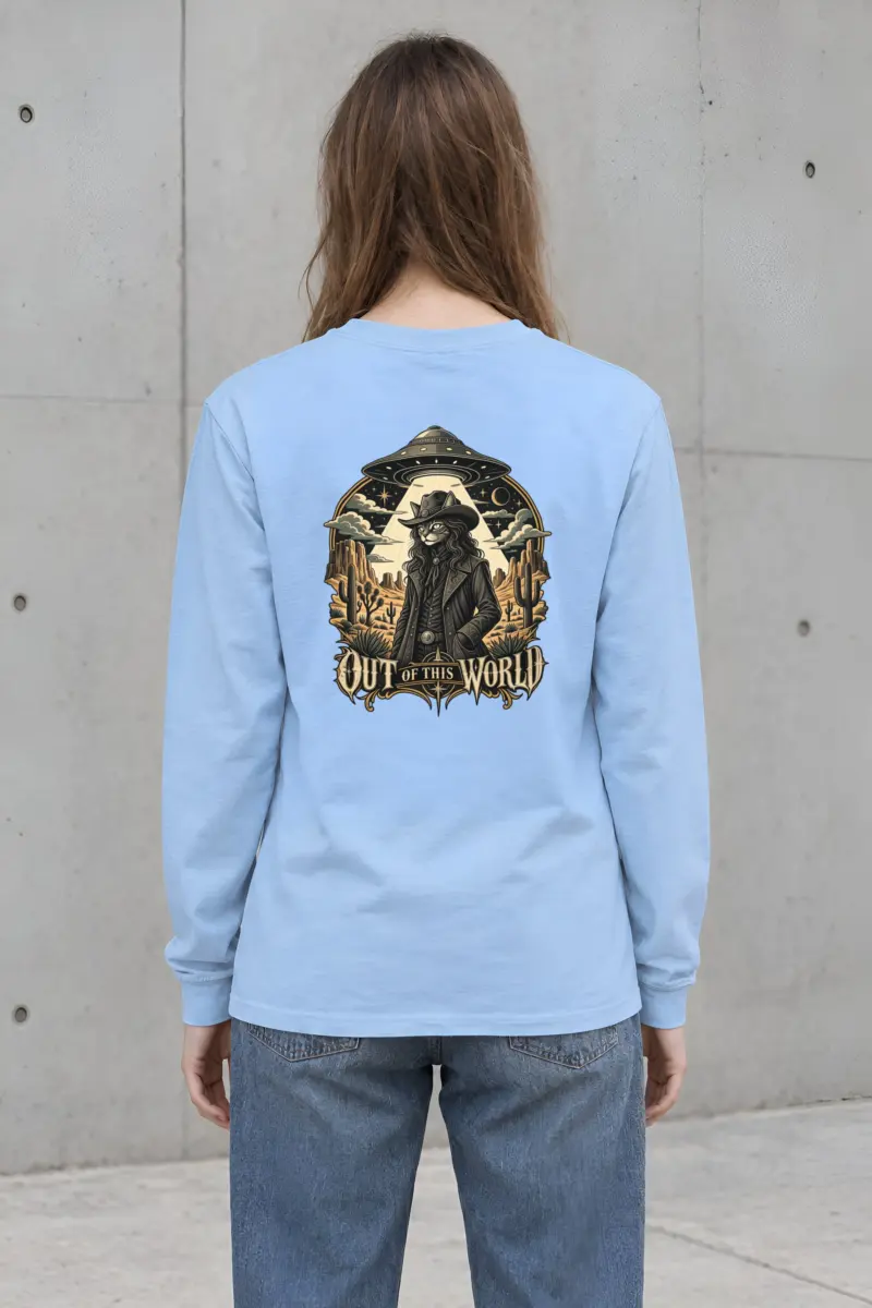 "Cowboy Cat Abduction" Unisex Longsleeve T-shirt