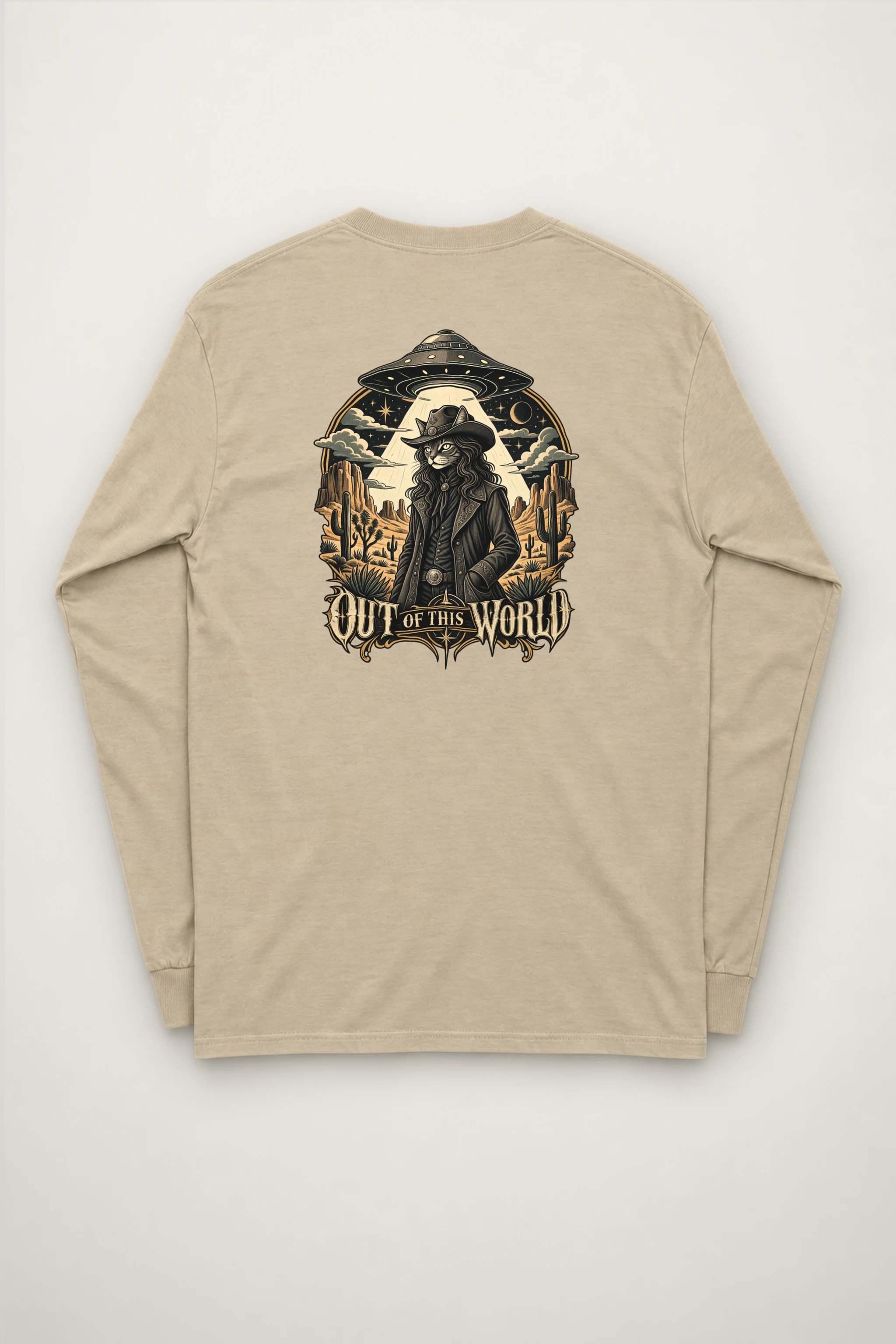 "Cowboy Cat Abduction" Unisex Longsleeve T-shirt