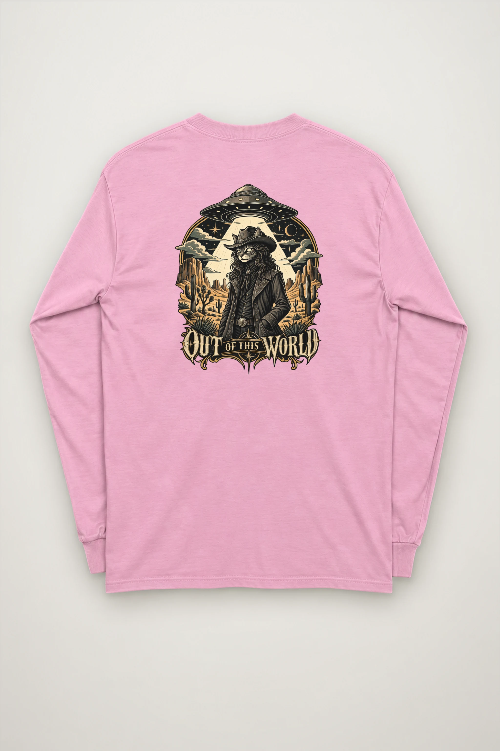 "Cowboy Cat Abduction" Unisex Longsleeve T-shirt