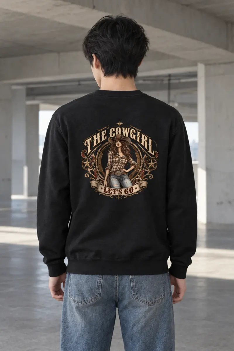 "Cowgirl Let's Go" Heavy Blend Unisex Crewneck Sweatshirt