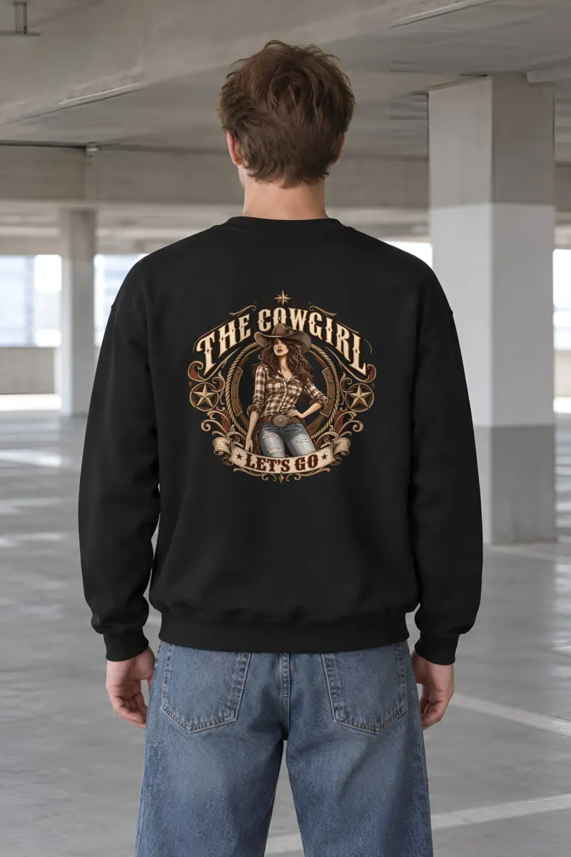 "Cowgirl Let's Go" Heavy Blend Unisex Crewneck Sweatshirt