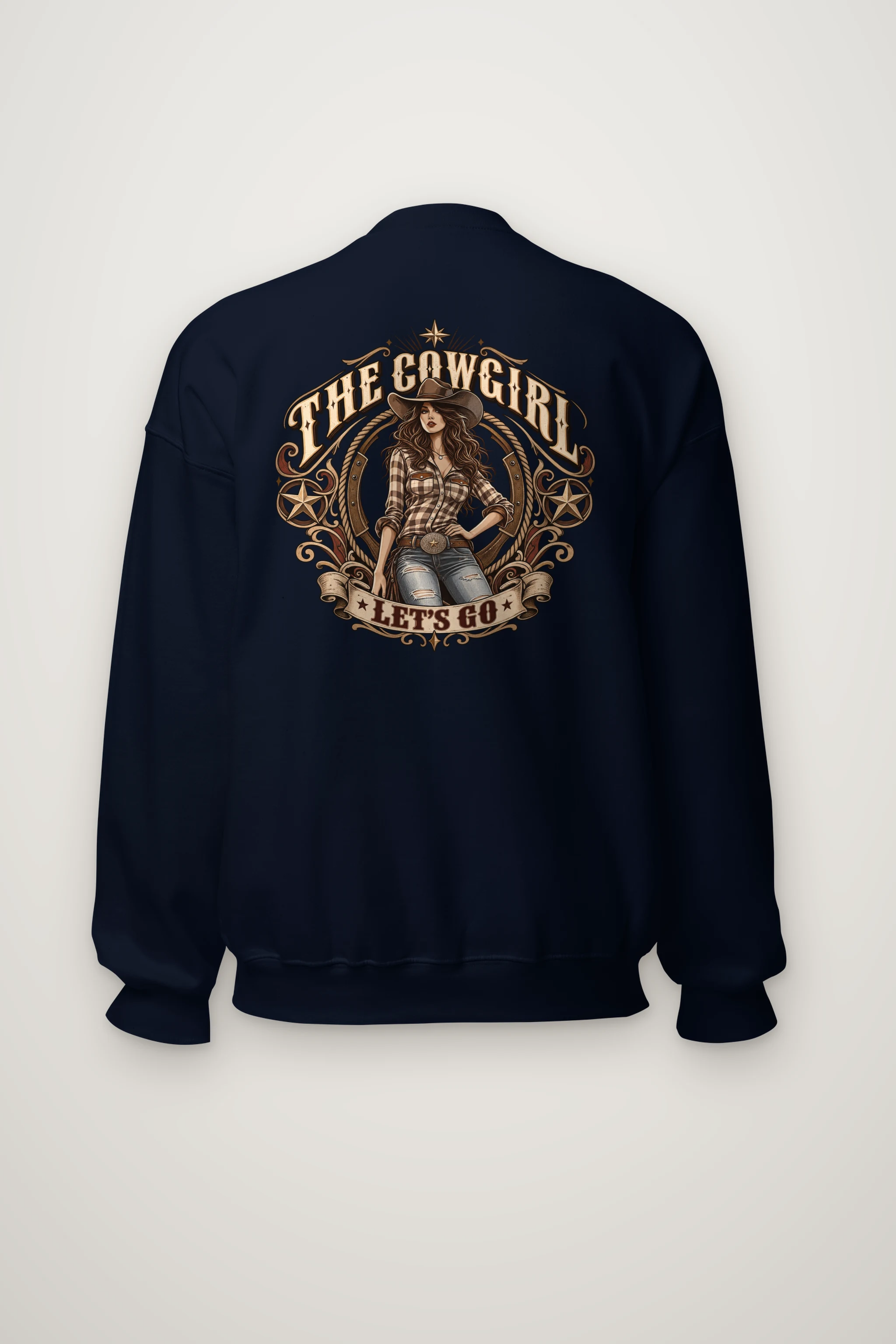 "Cowgirl Let's Go" Heavy Blend Unisex Crewneck Sweatshirt