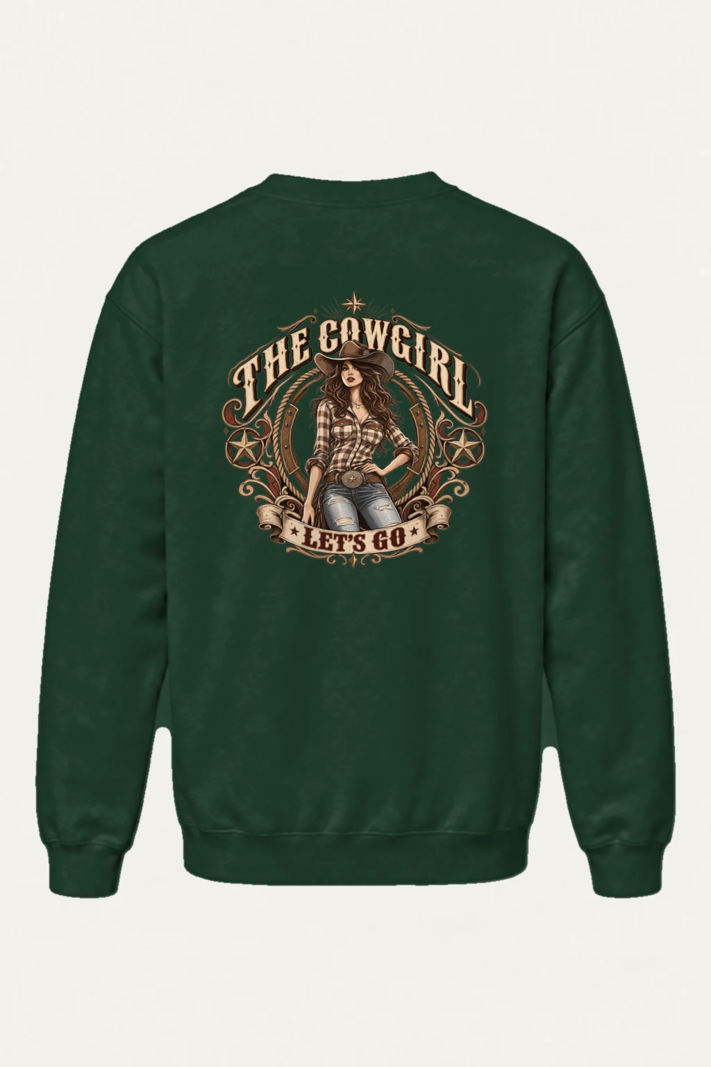 "Cowgirl Let's Go" Heavy Blend Unisex Crewneck Sweatshirt | Gildan 18000