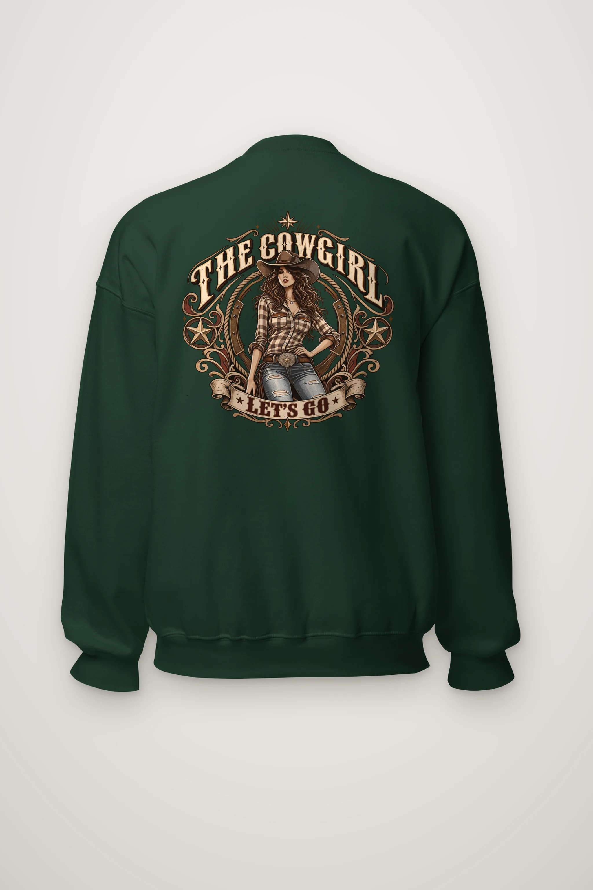 "Cowgirl Let's Go" Heavy Blend Unisex Crewneck Sweatshirt