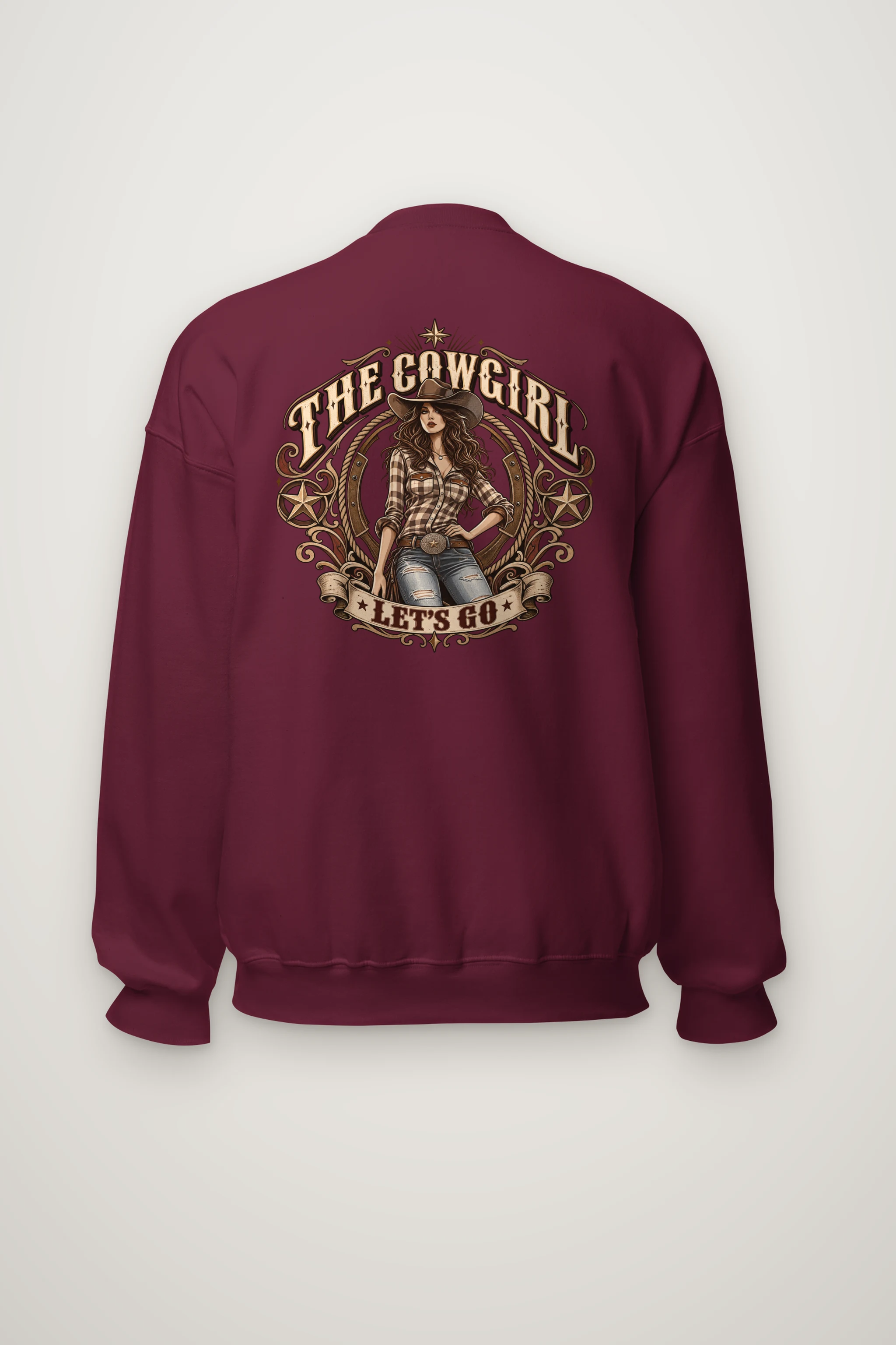 "Cowgirl Let's Go" Heavy Blend Unisex Crewneck Sweatshirt