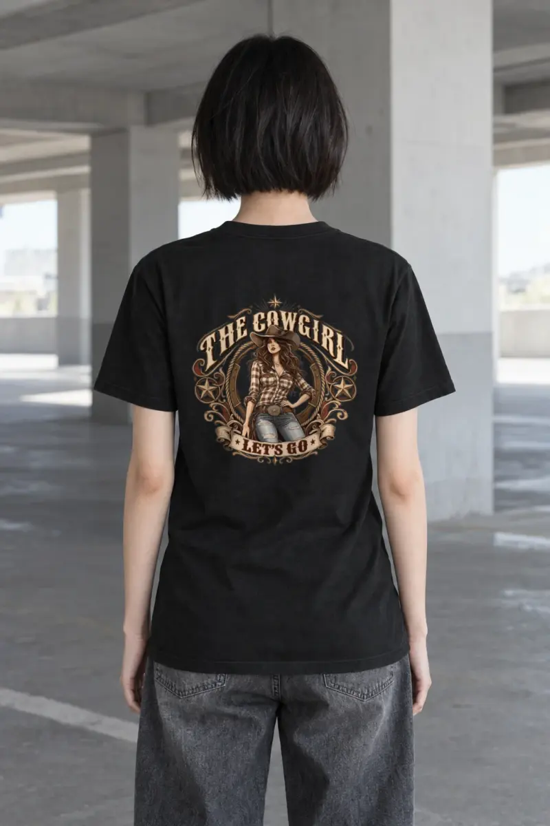 "Cowgirl Let's Go" Heavyweight Unisex Crewneck T-shirt