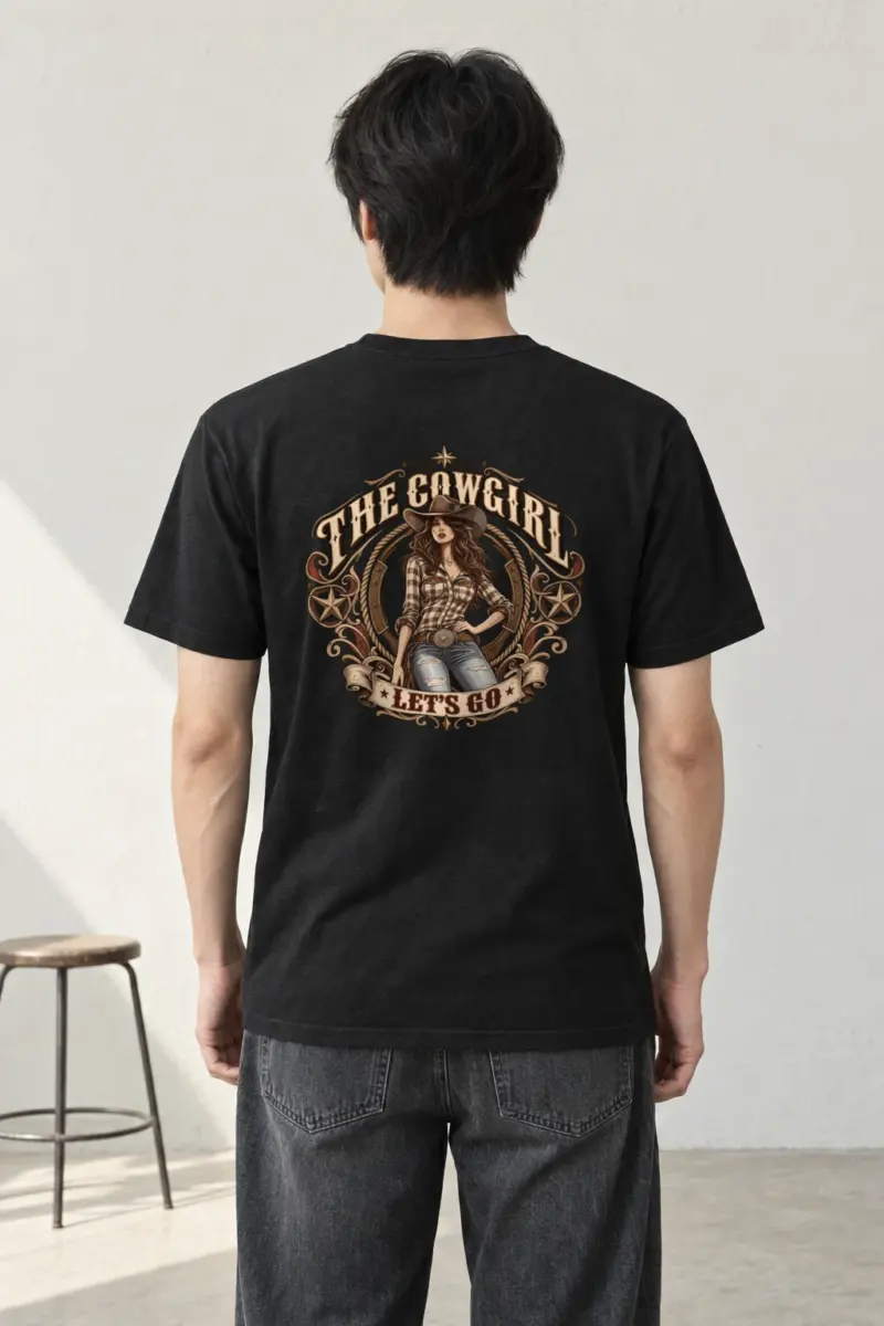 "Cowgirl Let's Go" Heavyweight Unisex Crewneck T-shirt