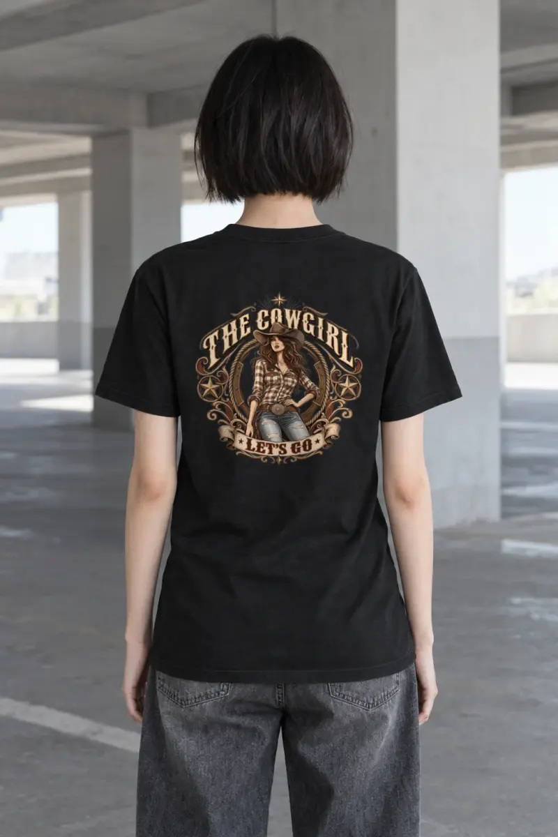 "Cowgirl Let's Go" Heavyweight Unisex Crewneck T-shirt