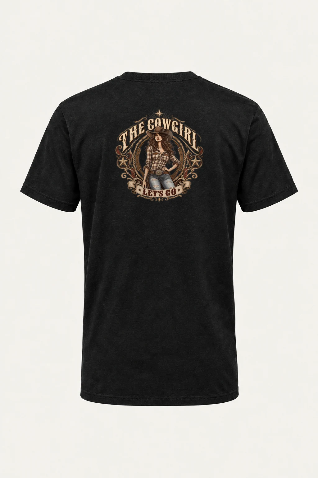 "Cowgirl Let's Go" Heavyweight Unisex Crewneck T-shirt | Gildan 5000