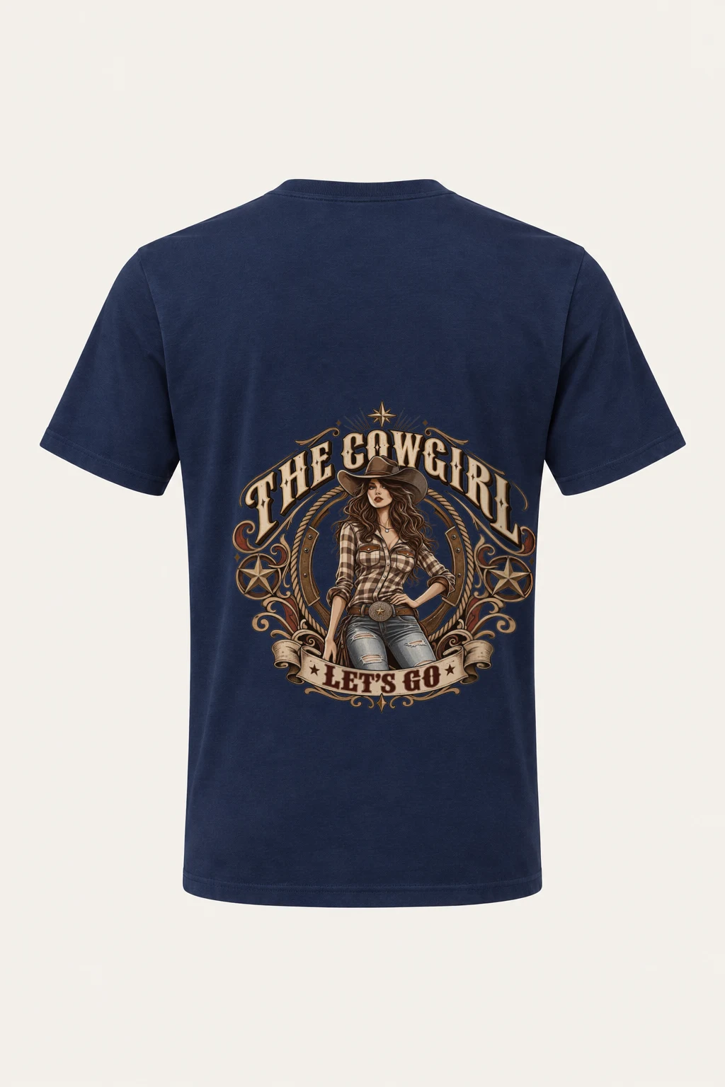 "Cowgirl Let's Go" Heavyweight Unisex Crewneck T-shirt | Gildan 5000